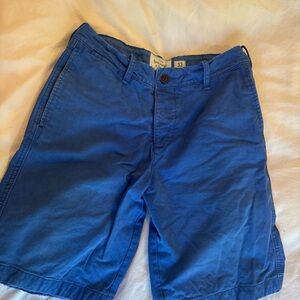 Abercrombie & Fitch Men's cobalt Blue Flat Front Shorts